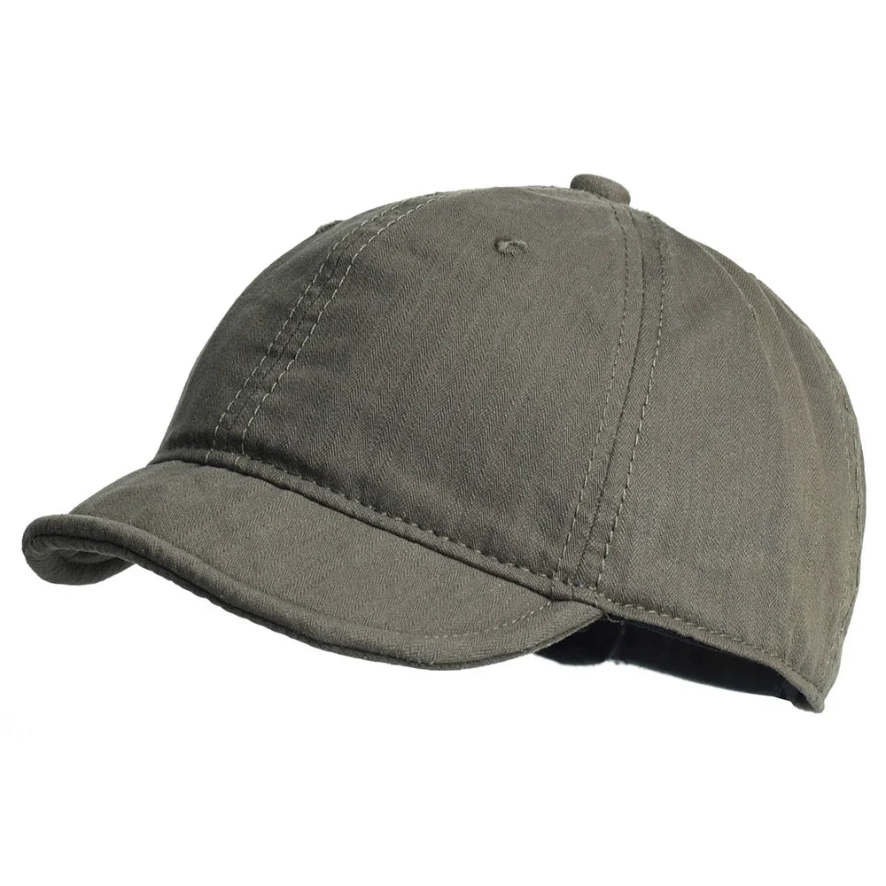 Vintage Short Brim Cotton Baseball Cap Unisex Dad Hat