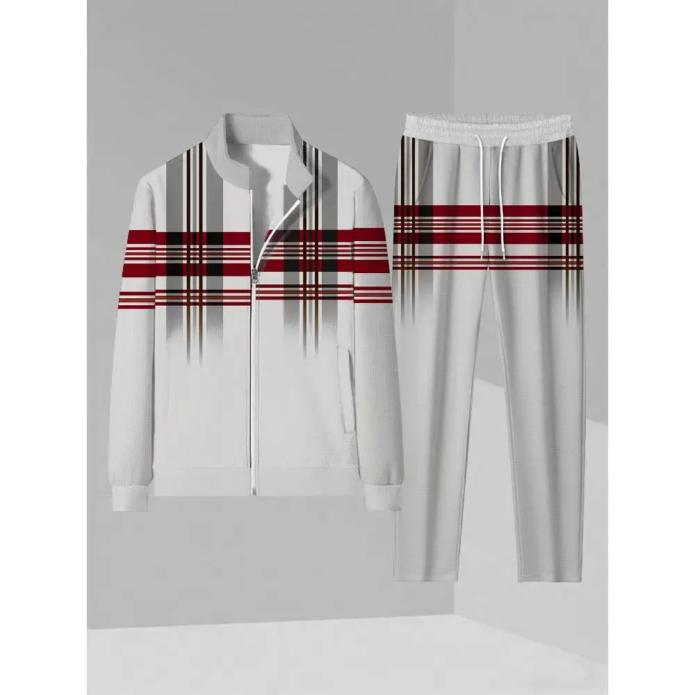 Mens Two Piece Sports Set Long Sleeve Top And Pants