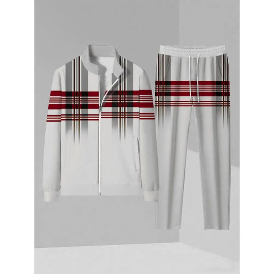 Mens Two Piece Sports Set Long Sleeve Top And Pants