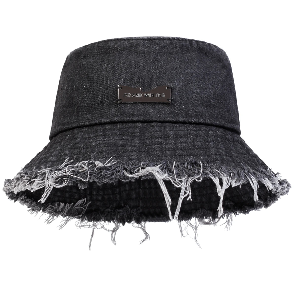 1piece Unisex PRANK Vintage Edge Holes Denim Bucket Hat Outdoor Sunscreen Leisure Hat Spring Autumn Travel Tourism Vacation