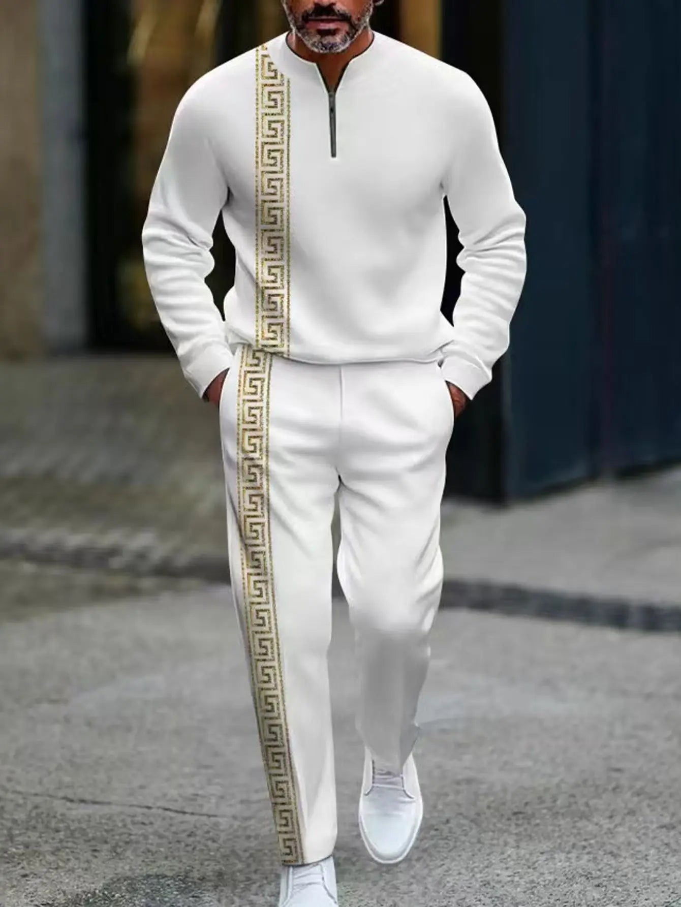 Men's Sports 2 Piece Long Sleeve Top And Pants Set