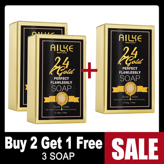 AILKE 24k Gold Flawlessly Whitening Skin Care Set For All Skin Type, Moisturizer, Reduce Black Spots, Smoothing, Brightening