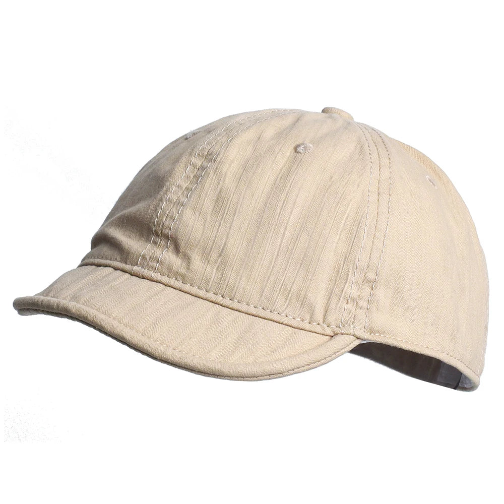Vintage Short Brim Cotton Baseball Cap Unisex Dad Hat