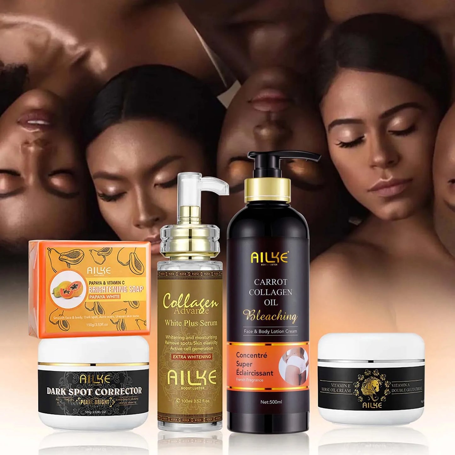 AILKE Collagen Skin Care Kit Whitening Dark Spot Corrector