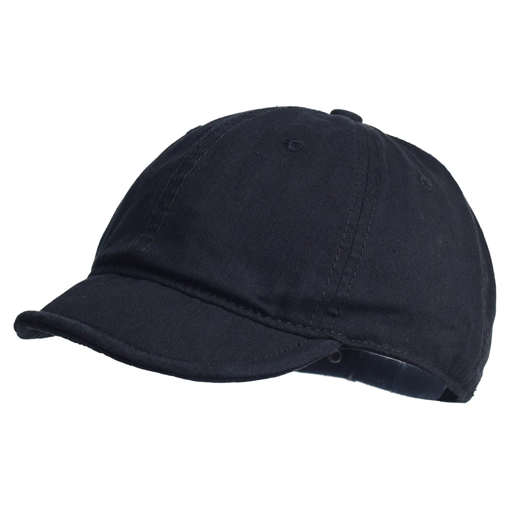 Vintage Short Brim Cotton Baseball Cap Unisex Dad Hat