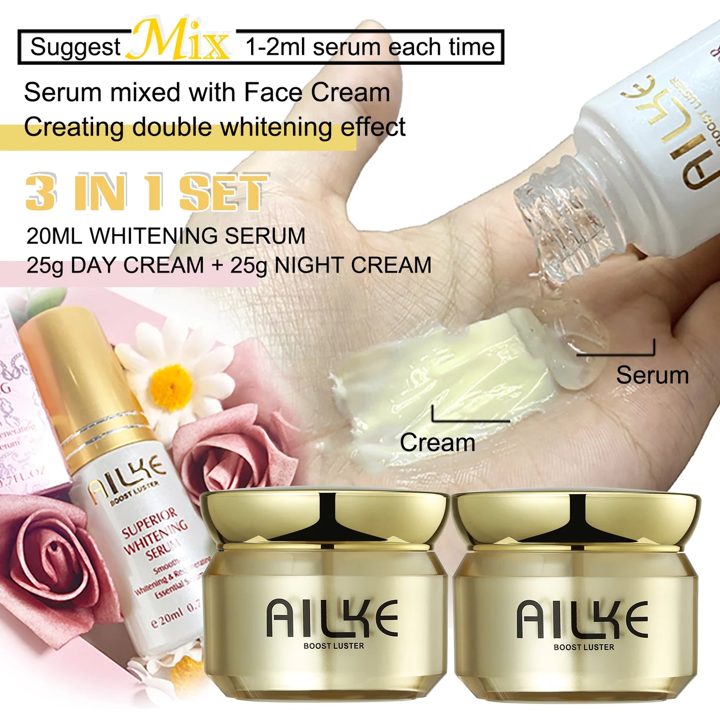 AILKE Dark Spot Corrector Cream With SPF 35 Korean Whitening Hydration