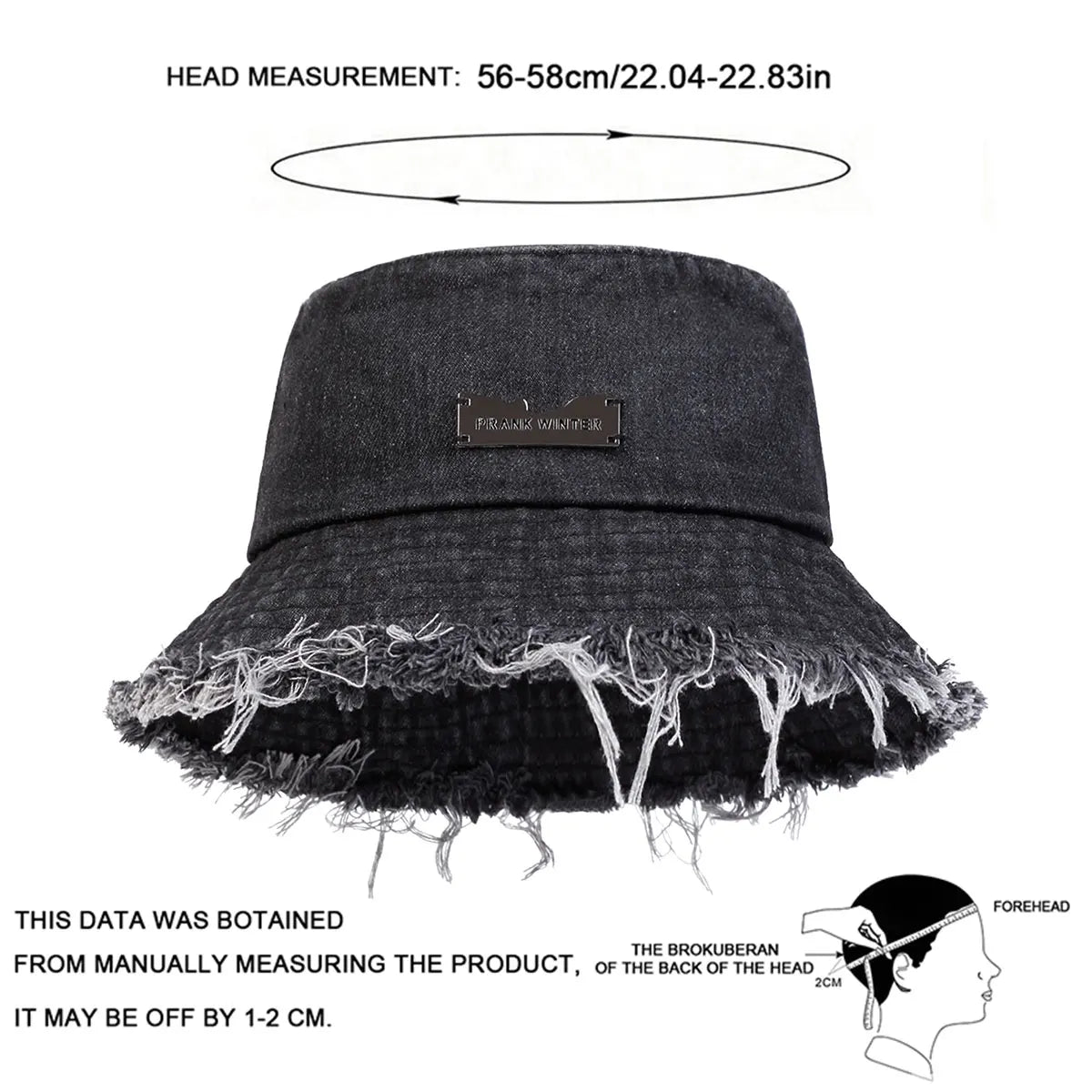 1piece Unisex PRANK Vintage Edge Holes Denim Bucket Hat Outdoor Sunscreen Leisure Hat Spring Autumn Travel Tourism Vacation